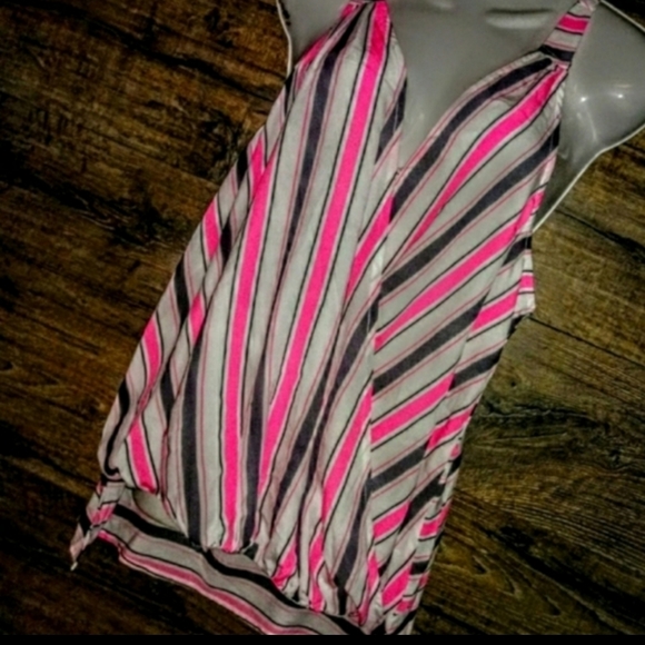 Design Recipe Top Size Large Stripe High Low Racerback NWOT - Picture 5 of 11